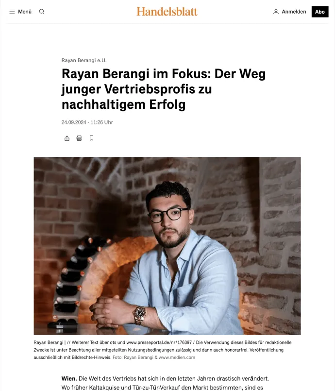Artikel: Handelsblatt Presseportal