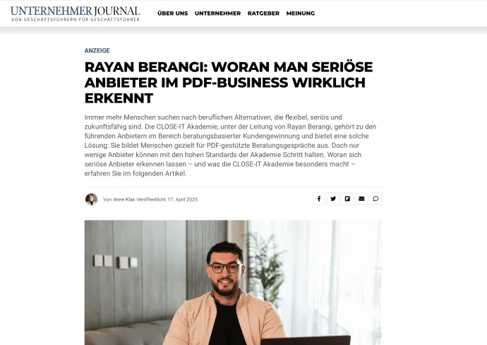 Artikel: Unternehmer Journal